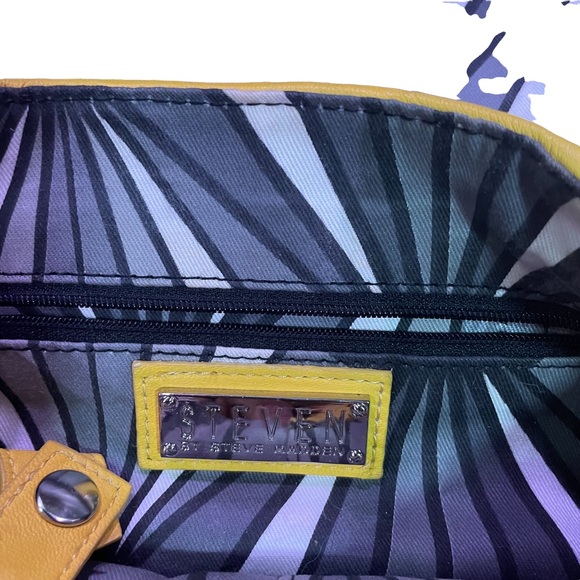 STEVE MADDEN Vintage Bright Yellow Purse W/ Braided Strap - Picture 11 of 16